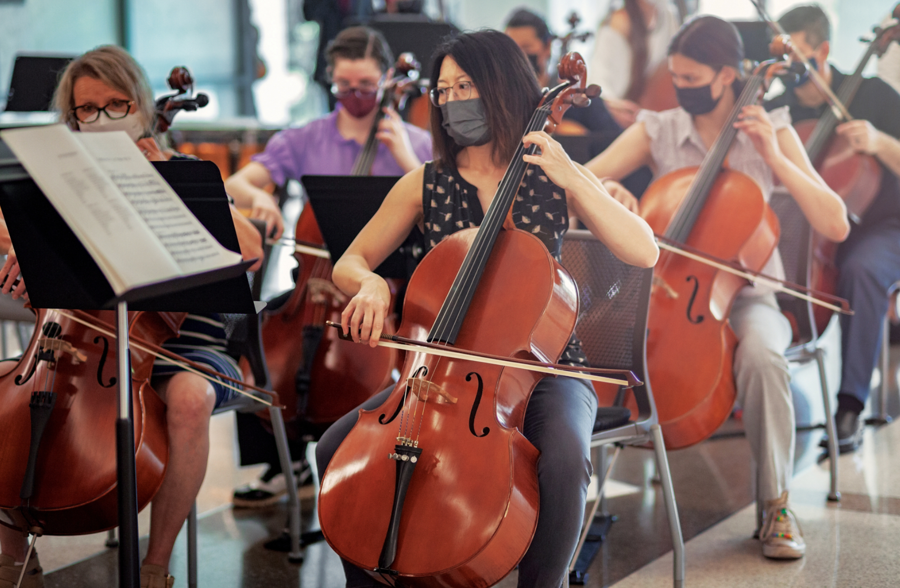The inaugural performance of the Red River Ensemble on May 11, 2022, in the hospital’s atrium.